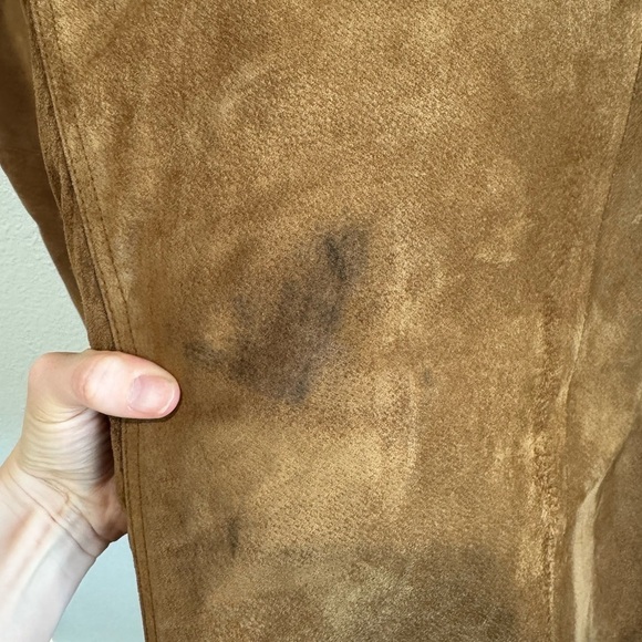 VTG LP Uomo Leather Sherpa Lined Suede Jacket Men Large Tan Western Barn Chore - Picture 7 of 14